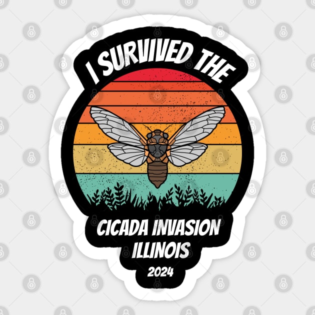I survived the cicada invasion Illinois 2024 Sticker by Dylante